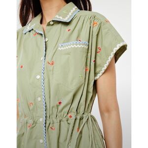 Roller Rabbit Ocaso Ellyott Embroidered Dress Green Size XS